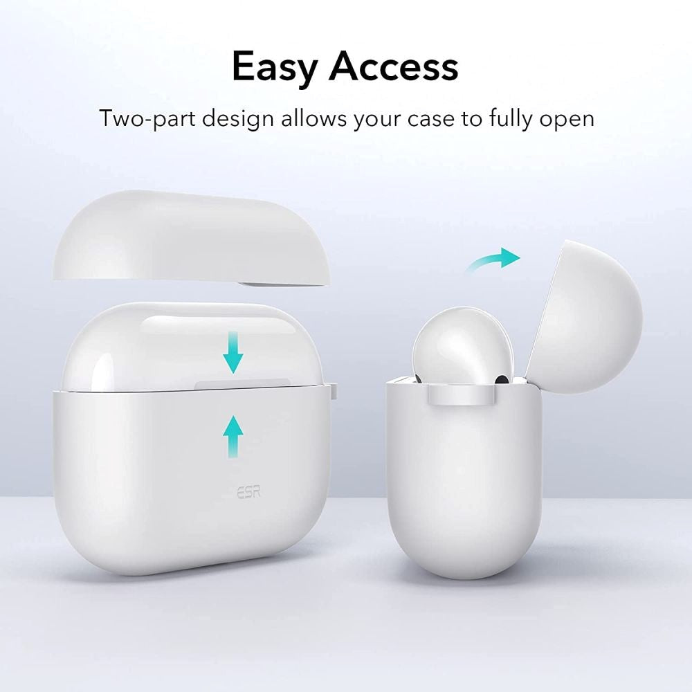 Apple Airpods (3. gen.) ESR Bounce Silikondeksel med Karabinkrok - Hvit