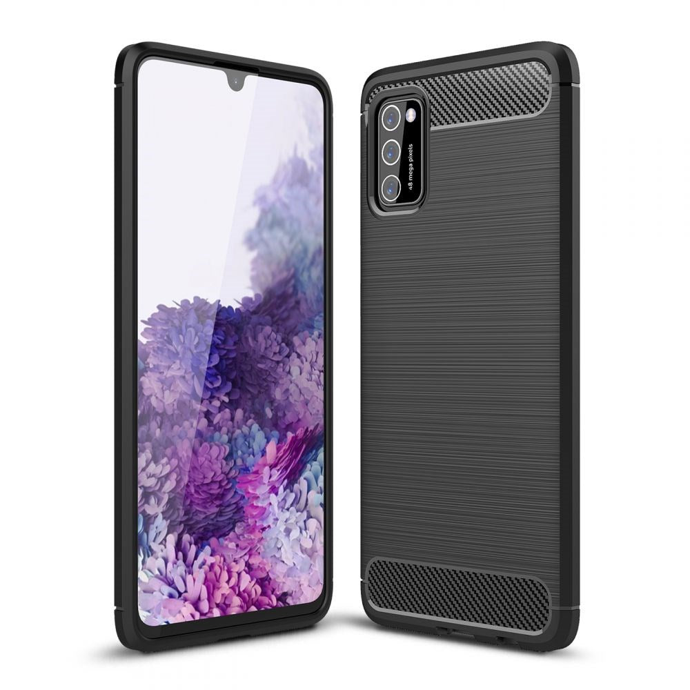 Samsung Galaxy A03s Tech-Protect Fleksibelt Plast Carbon Deksel - Svart