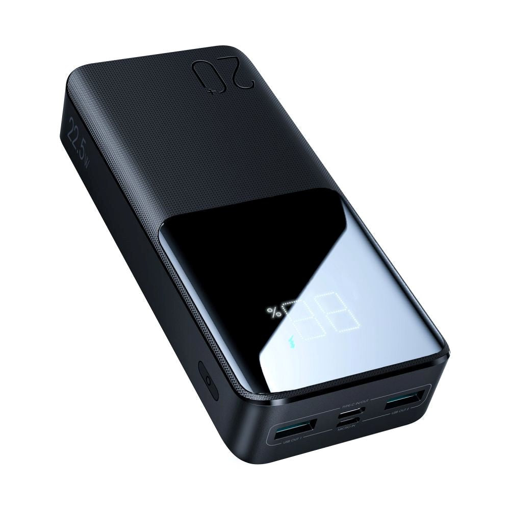 Joyroom JR-QP192 22,5W Powerbank - 2 x USB-A (QC3.0) / 1 x USB-C (PD) - 20 000 mAh - Svart