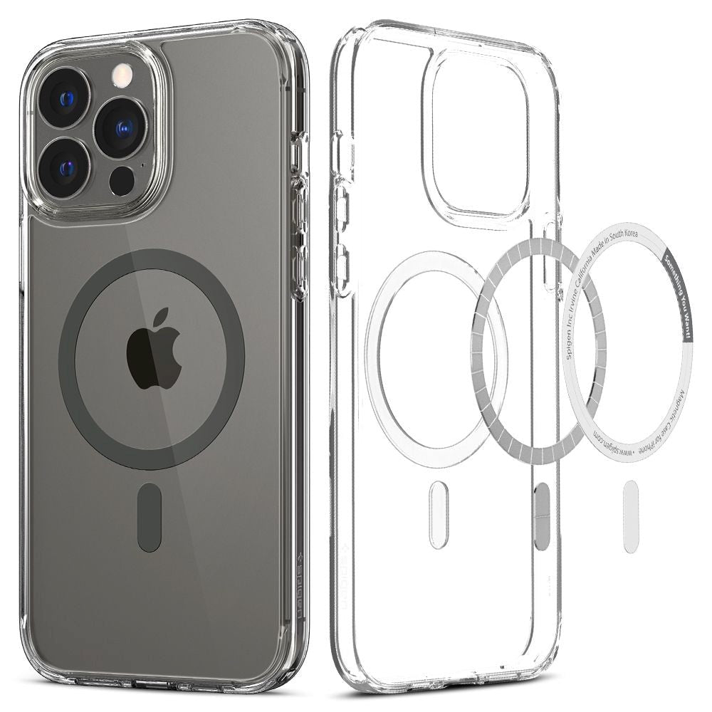 Spigen iPhone 13 Pro Max Ultra Hybrid Deksel - MagSafe Kompatibel - Gjennomsiktig / Grå