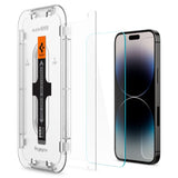 iPhone 14 Pro Spigen EZ Fit Glas.tR Skjermbeskytter 2. Stk - Case Friendly - Gjennomsiktig