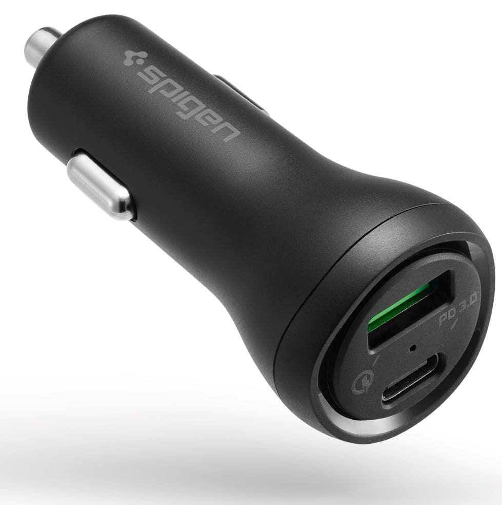 Spigen SteadiBoost Billader PD45W med USB-C & USB-A - Svart