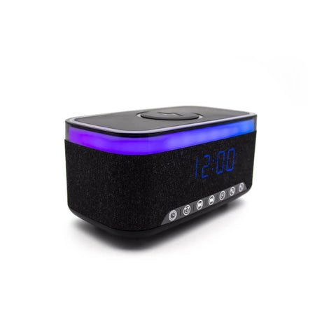 Denver ECQ-112B Vekkerklokke m. Bluetooth Høyttaler & Trådløs Lading - Svart