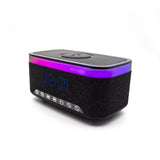 Denver ECQ-112B Vekkerklokke m. Bluetooth Høyttaler & Trådløs Lading - Svart