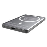 Denver PQCW-5015 15W Trådløs PowerBank - 5000 mAh - MagSafe Kompatibel - Grå