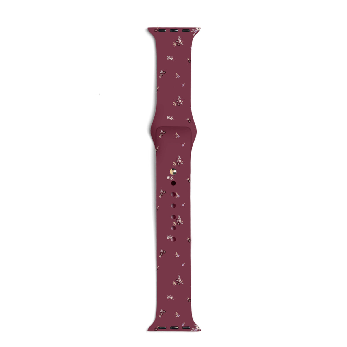 Apple Watch (42/44/SE/45/46/49mm) iDeal of Sweden Silikon Klokkerem - Størrelse M/L - Fine Wine Bloom