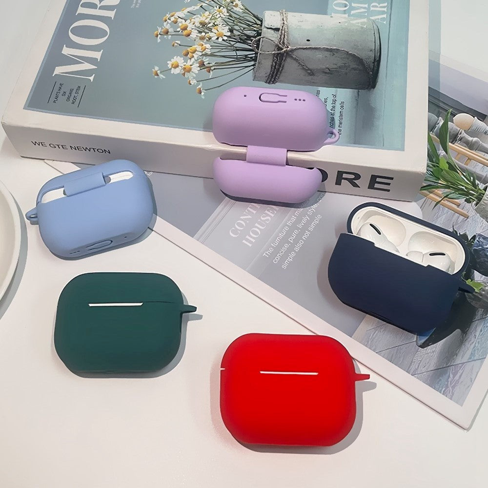 Apple Airpods Pro 2nd Gen (2022) Silikondeksel med Karabinkrok - Lavendel Grå