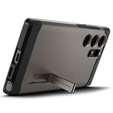 Samsung Galaxy S24 Ultra Spigen Tough Armor Deksel med Stativ - Gunmetal