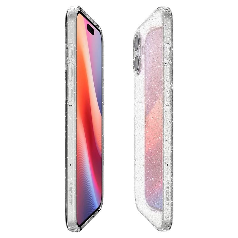 iPhone 16 Plus Spigen Liquid Crystal Glitter Deksel - Gjennomsiktig