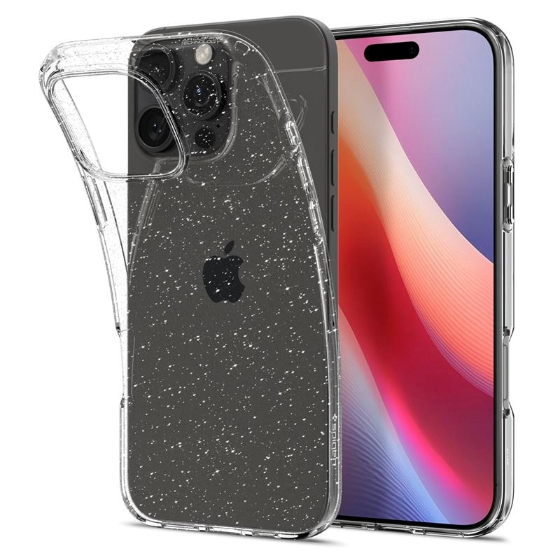 iPhone 16 Pro Spigen Liquid Crystal Glitter Deksel - Gjennomsiktig