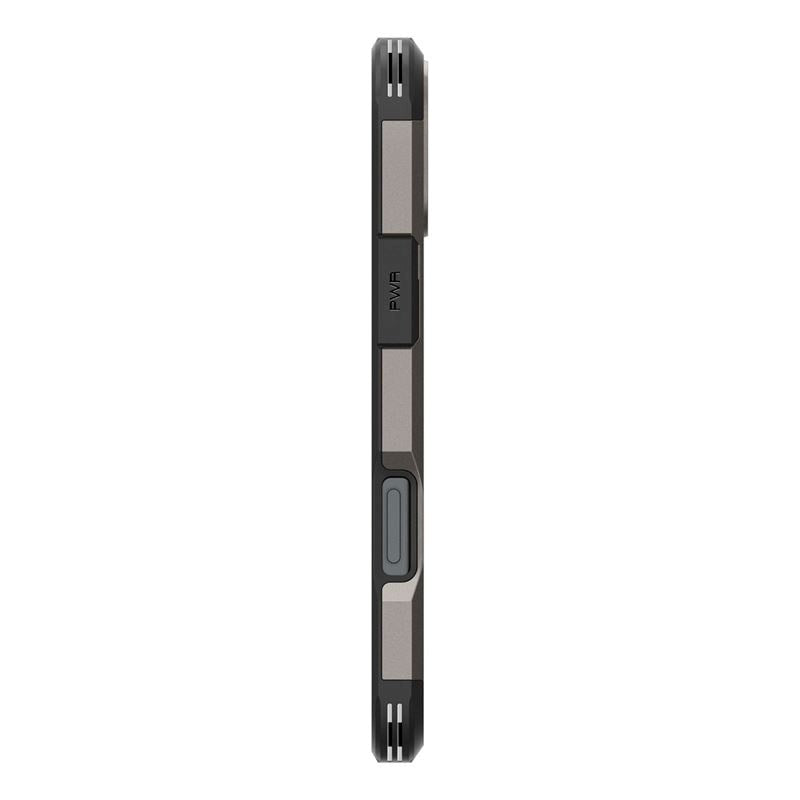 iPhone 16 Spigen Tough Armor Deksel med Stativ - MagSafe Kompatibelt - Gunmetal