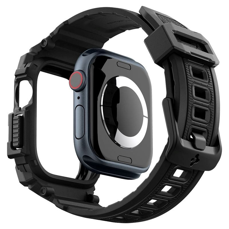 Spigen Rugged Armor Pro Apple Watch (38/40/SE/41/42 mm) Rem m. Deksel - Svart