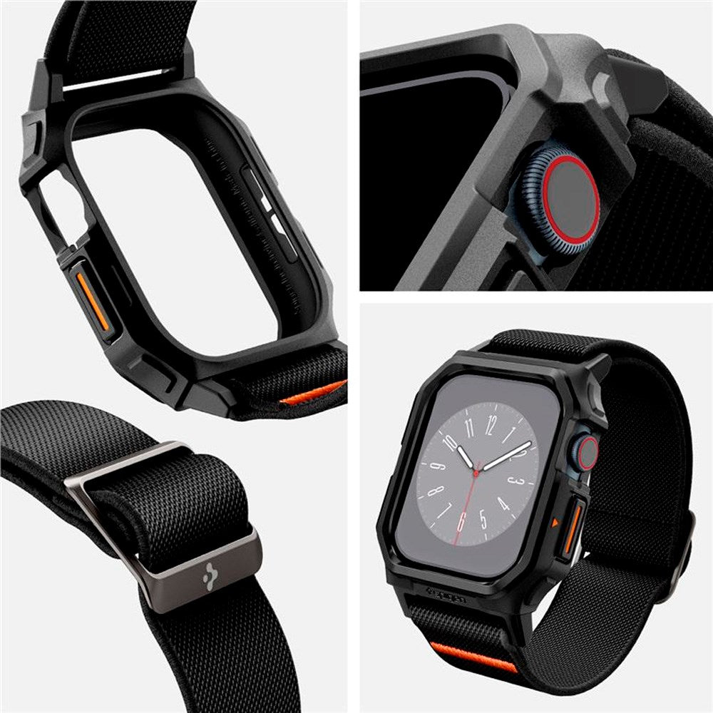 Apple Watch 10 (46mm) Spigen Lite Fit Pro Rem m. Deksel - Svart