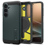 Samsung Galaxy S26+ (Plus) Spigen Tough Armor Hybrid Deksel m. Stativfunksjon - MagSafe Kompatibel - Grønn