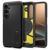 Samsung Galaxy S26 Spigen Tough Armor Hybrid Deksel m. Stativfunksjon - MagSafe Kompatibel - Svart