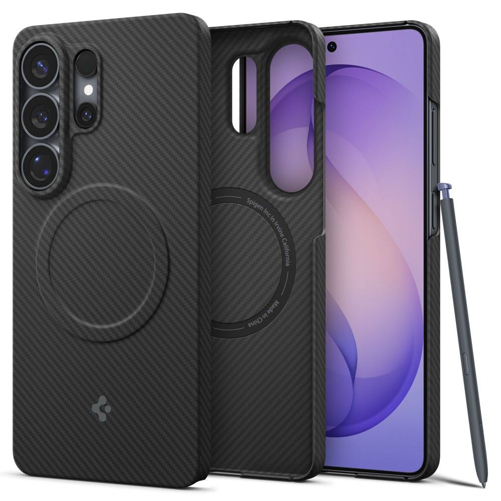 Samsung Galaxy S26 Ultra Spigen Air Skin Aramid Deksel - MagSafe Kompatibel - Svart
