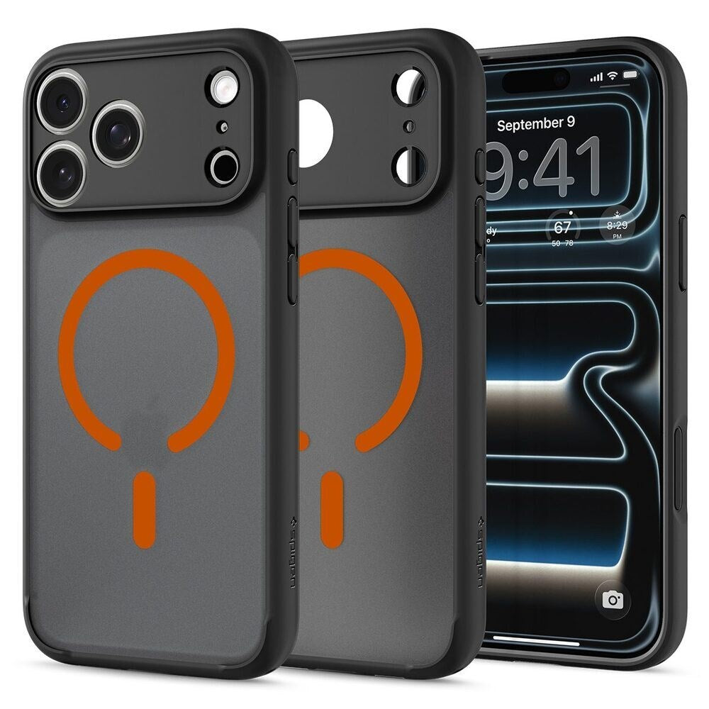 iPhone 18 Pro / 17 Pro Spigen Ultra Hybrid Deksel - MagSafe Kompatibel - Matt Svart / Oransje