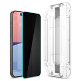 iPhone 16 Plus Spigen EZ Fit Glas.tR Skjermbeskytter 2. Stk - Privacy Filter - Case Friendly - Gjennomsiktig