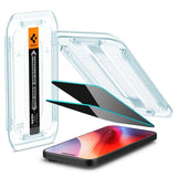 iPhone 16 Pro Max Spigen EZ Fit Glas.tR Skjermbeskytter 2. Stk - Privacy Filter - Case Friendly - Gjennomsiktig