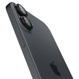 iPhone 16 / 16 Plus Spigen EZ Fit. tR Optik Pro Kameralinsebeskyttelse - 2 Stk - Gjennomsiktig / Svart