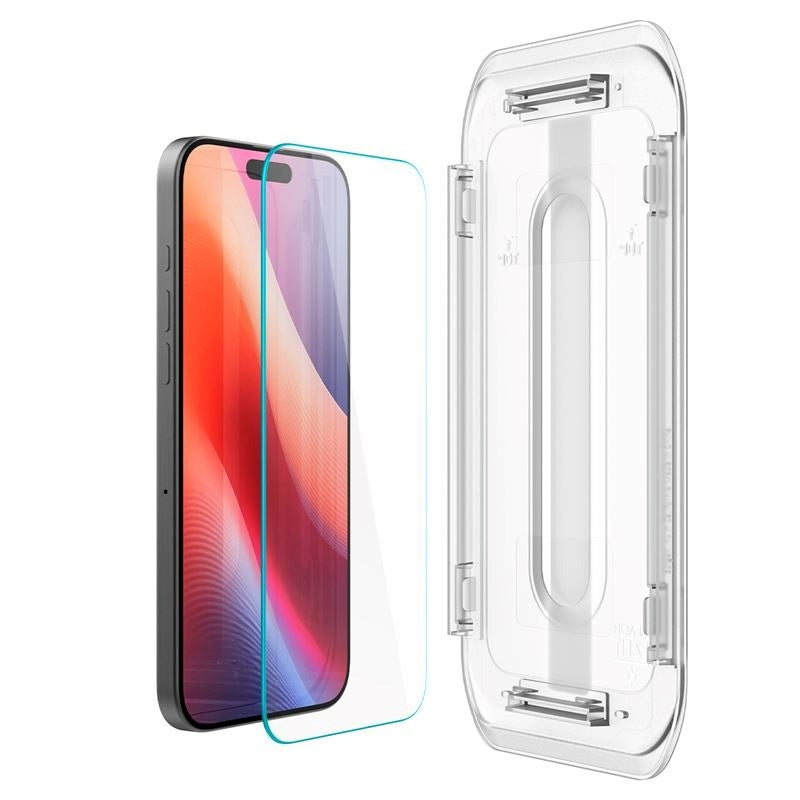 iPhone 16 Pro Spigen EZ Fit Glas.tR Skjermbeskytter 2. Stk - Case Friendly - Gjennomsiktig