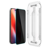 iPhone 16 Pro Spigen EZ Fit Glas.tR Skjermbeskytter - Privacy Filter - Case Friendly - Gjennomsiktig