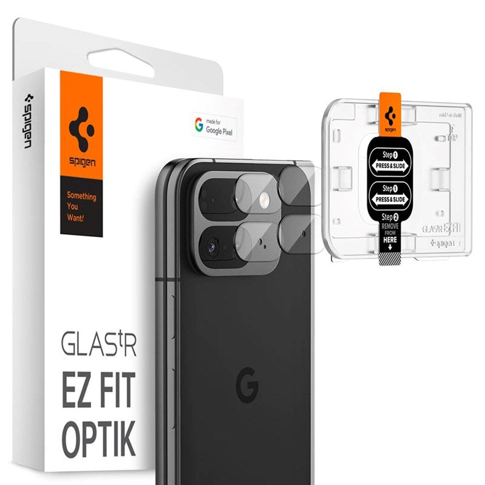 Spigen Herdet Glass Kameralinsebeskyttelse - Google Pixel 9 Pro Fold - 2 Pack - Gjennomsiktig