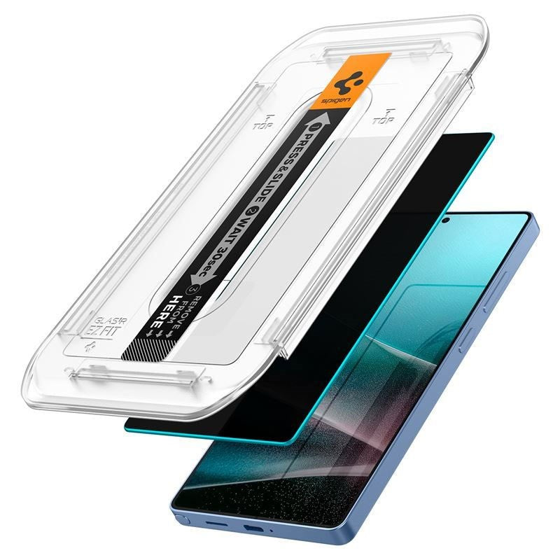 Samsung Galaxy S25 Ultra Spigen Glass tR EZ Fit HD Skjermbeskyttelsesglass - Privacy - 2 stk - Gjennomsiktig