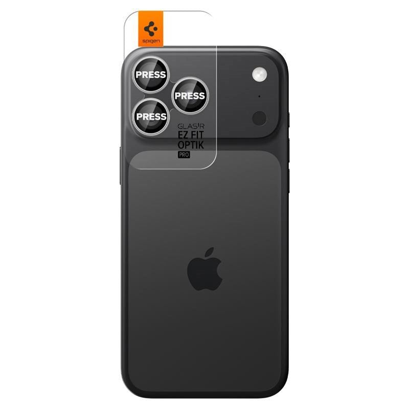 iPhone 17 Pro / 17 Pro Max / 16 Pro / 16 Pro Max / 15 Pro / 15 Pro Max / 14 Pro / 14 Pro Max Spigen Glass tR EZ Fit Optik Pro Kameralinsebeskyttelsesglass - 2 stk - Sølv