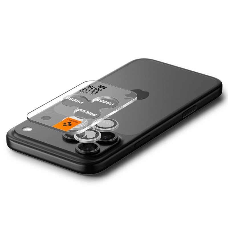 iPhone 17 Pro / 17 Pro Max / 16 Pro / 16 Pro Max / 15 Pro / 15 Pro Max / 14 Pro / 14 Pro Max Spigen Glass tR EZ Fit Optik Pro Kameralinsebeskyttelsesglass - 2 stk - Sølv