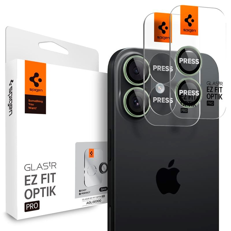 iPhone 17 Spigen Glass tR EZ Fit Optik Pro Kameralinsebeskyttelsesglass - 2 stk - Grønn