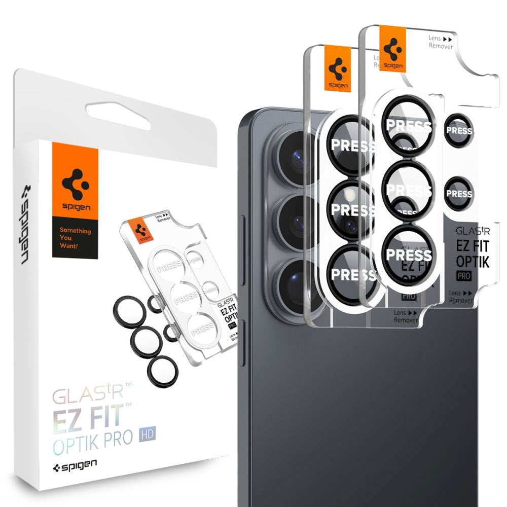 Samsung Galaxy S26 Ultra Spigen Glass tR EZ Fit Optik Pro Kameralinsebeskyttelsesglass - 2 stk - Svart