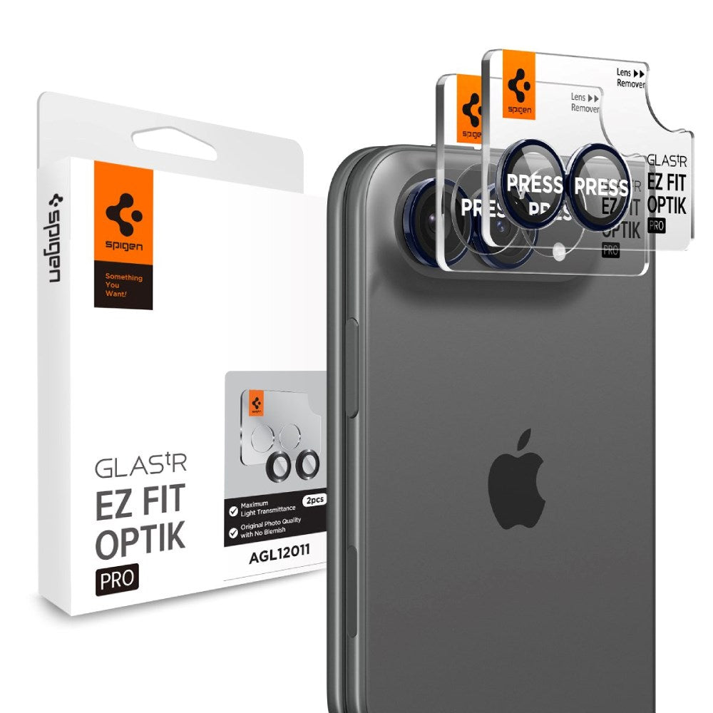 iPhone Duo Spigen Glass tR EZ Fit Optik Pro Kameralinsebeskyttelse - 2 stk - Svart