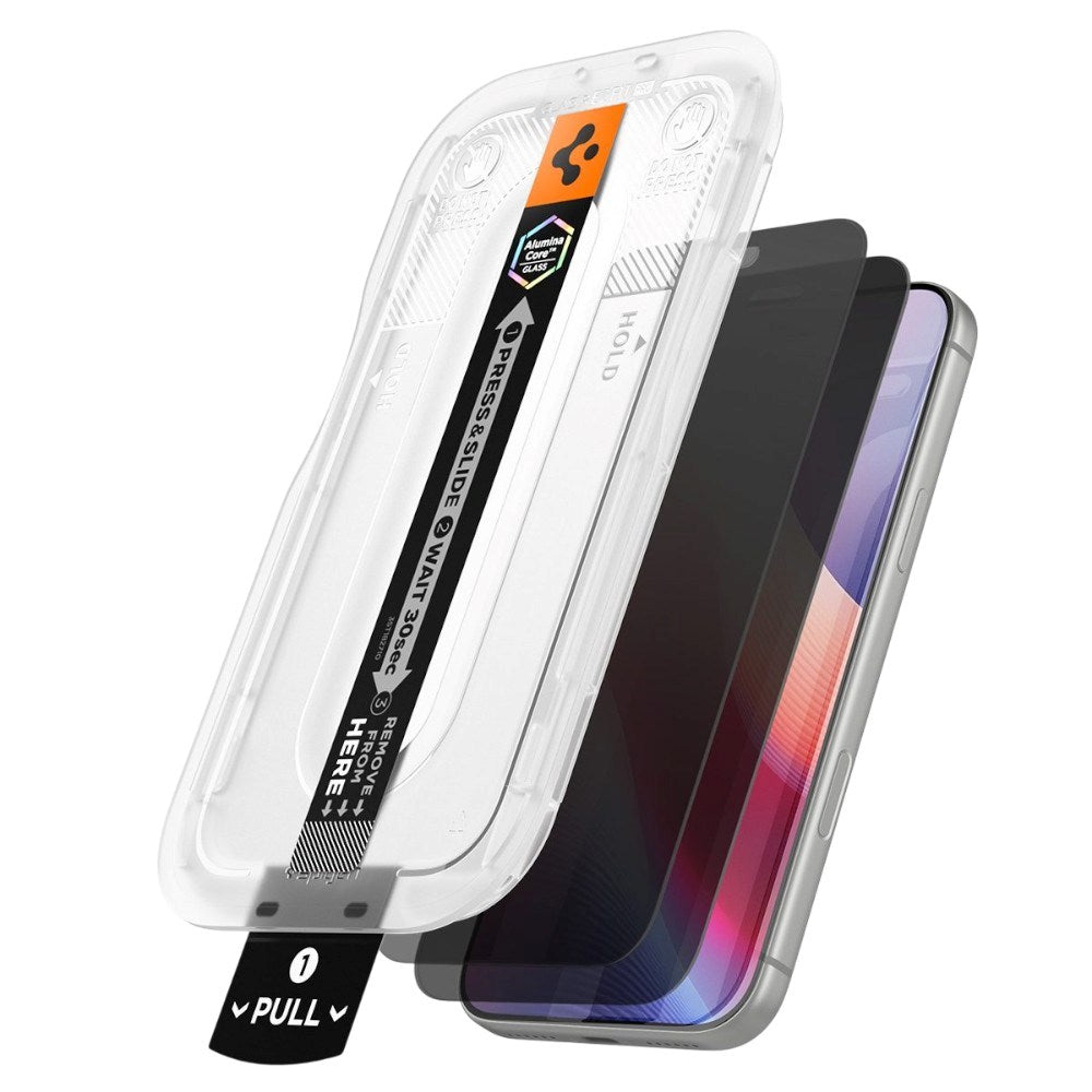 iPhone 18 Pro Max Spigen Glass tR EZ Fit Pro HD Privacy Beskyttelsesglass - 2 stk - Gjennomsiktig
