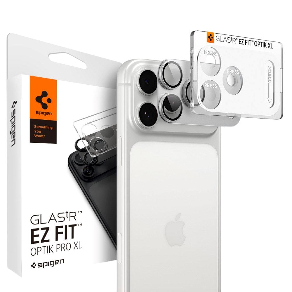 iPhone 18 Pro Max Spigen Glass tR EZ Fit Optik Pro XL Kameralinsebeskyttelse - Sølv
