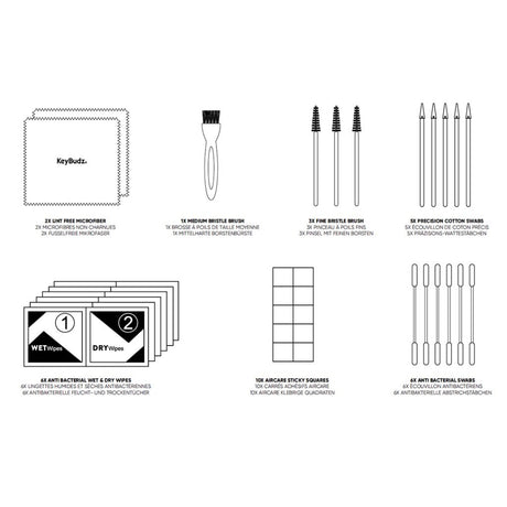 KeyBudz Rengjøringssett for Hodetelefoner & Mobil & Tastatur