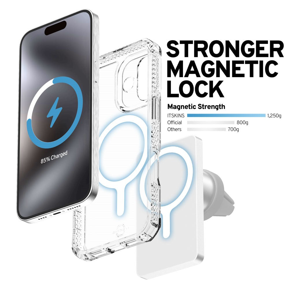 iPhone 17 ITSKINS Hybrid MagClear Deksel - MagSafe Kompatibel - Gjennomsiktig