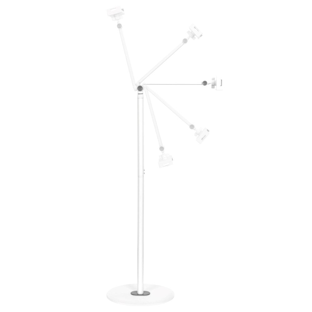 Deltaco Justerbar Nettbrettholder for Gulv - Mål: 4,7 - 12,9" - Hvit