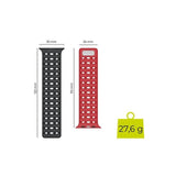 Apple Watch (42/44/SE/45/46/49mm) Mobile Origin Magnetisk Silikon Rem - Svart / Rød