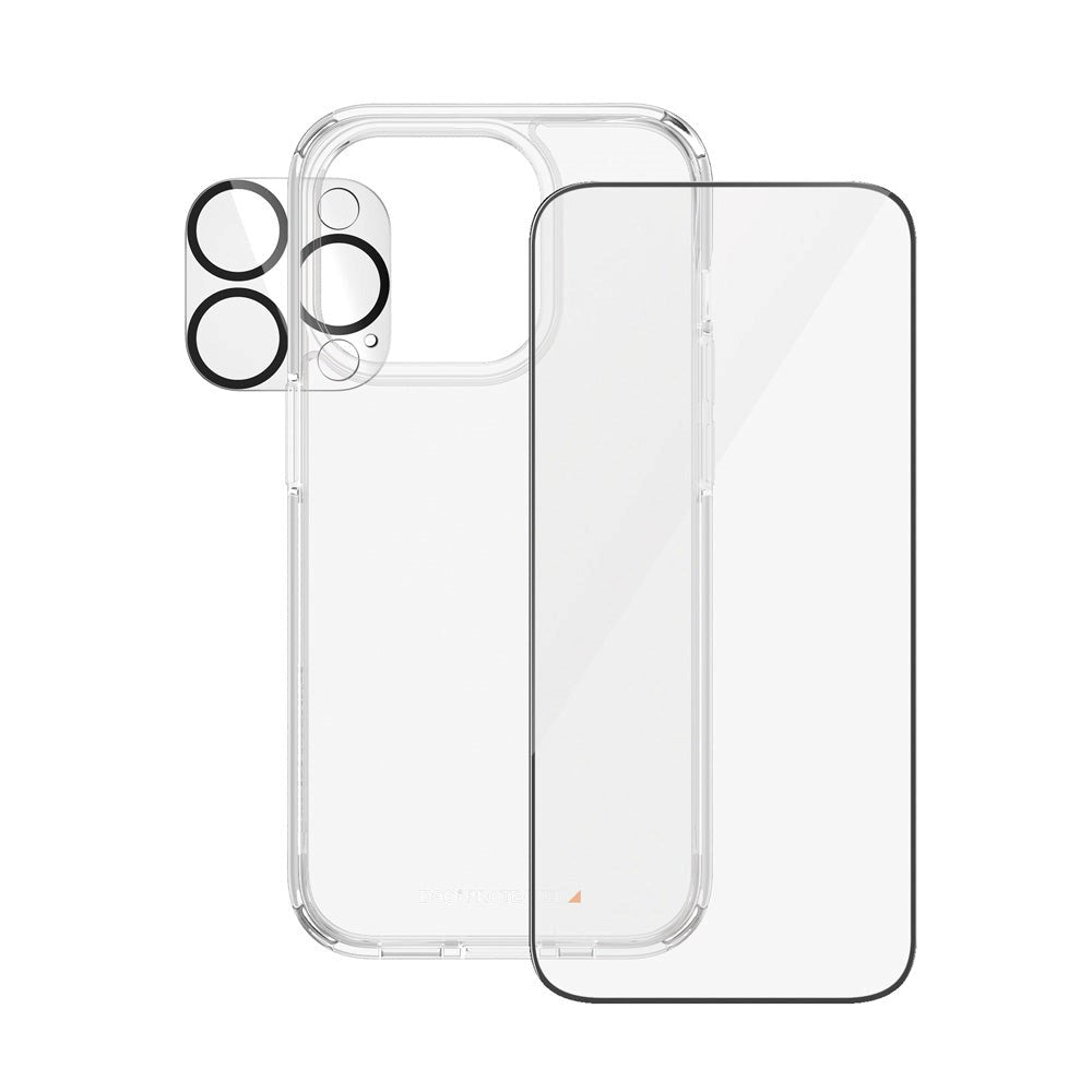 iPhone 15 Pro PanzerGlass 3-i-1 Bundle m. EasyAligner - Skjermbeskyttelse (UWF) / Deksel / Kamerabeskyttelse - Gjennomsiktig / Svart