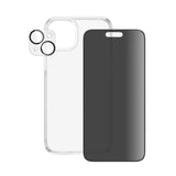 iPhone 15 Plus PanzerGlass 3-i-1 Bundle m. EasyAligner - Privacy Skjermbeskyttelse (UWF) / Deksel / Kamerabeskyttelse - Gjennomsiktig / Svart