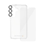 Samsung Galaxy S24 PanzerGlass 3-i-1-Bundle m. EasyAligner - Skjermbeskyttelse (UWF) / D3O Bio Hardcase-deksel / Hoops Kamerabeskyttelse - Gjennomsiktig / Svart