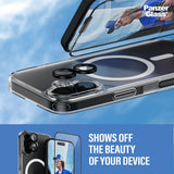 iPhone 16 PanzerGlass 3-i-1 Bundle m. EasyAligner - Skjermbeskyttelse (UWF) / Deksel / Kamerabeskyttelse - Gjennomsiktig / Svart