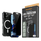 iPhone 16 PanzerGlass 3-i-1 Bundle m. EasyAligner - Privacy Skjermbeskyttelse (UWF) / Deksel / Kamerabeskyttelse - Gjennomsiktig / Svart