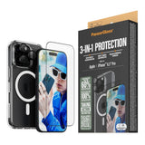 iPhone 16 Pro PanzerGlass 3-i-1 Bundle m. EasyAligner - Skjermbeskyttelse (UWF) / Deksel / Kamerabeskyttelse - Gjennomsiktig / Svart