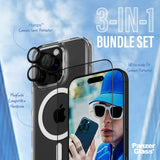 iPhone 16 Pro PanzerGlass 3-i-1 Bundle m. EasyAligner - Skjermbeskyttelse (UWF) / Deksel / Kamerabeskyttelse - Gjennomsiktig / Svart