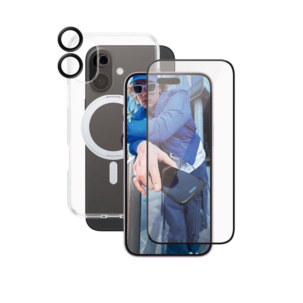 CARE by PanzerGlass iPhone 16 Plus 3-i-1 Ceramic Bundle - Gjennomsiktig