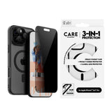 CARE By PanzerGlass iPhone 16 Pro Max 3-i-1 FLAGSHIP MagSafe Bundle - Privacy Skjermbeskyttelse (UWF) / Deksel / Kamerabeskyttelse - Gjennomsiktig / Svart