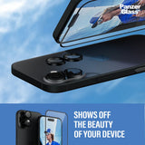 iPhone 16 PanzerGlass 2-i-1 Bundle m. EasyAligner - Skjermbeskyttelse (UWF) / Kamerabeskyttelse - Gjennomsiktig / Svart