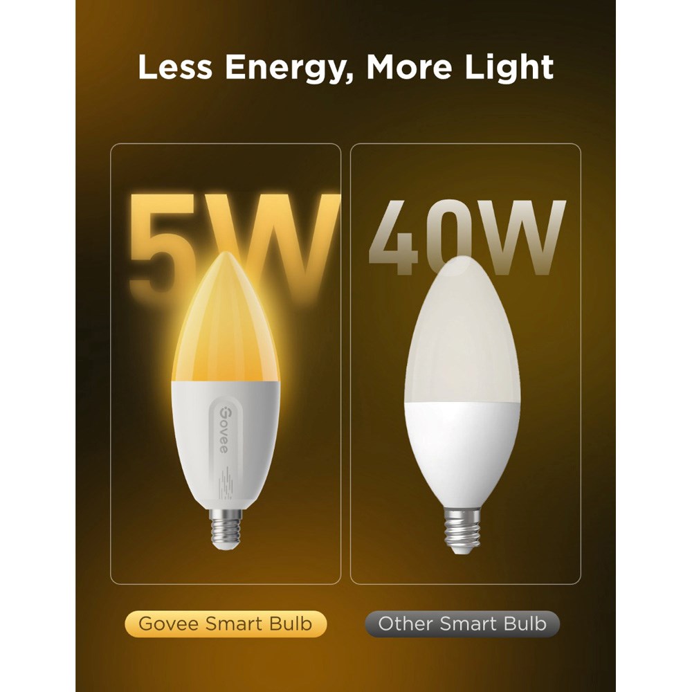 Govee Wi-Fi & Bluetooth Smart Light Bulb 450lm - 2 stk. - Hvit